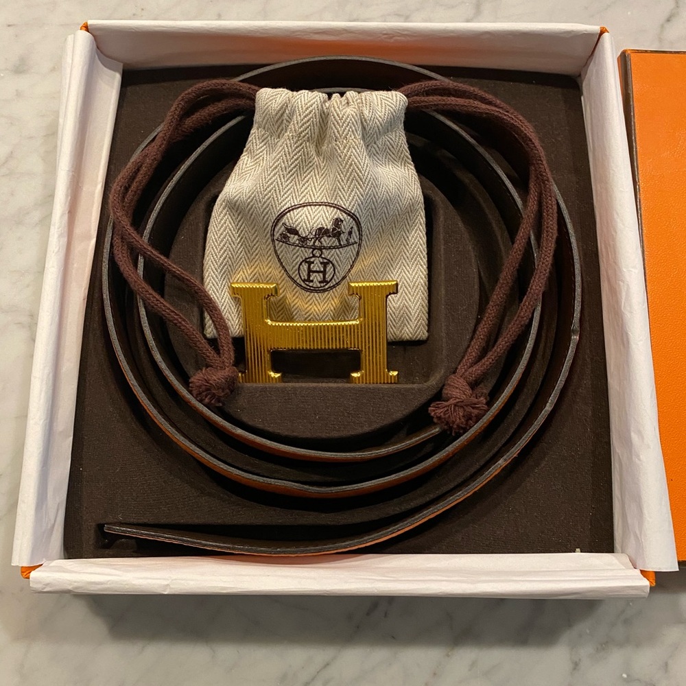 AUTHENTIC Hermès Constance Reversible Belt Kit - Gold❤️‍🔥